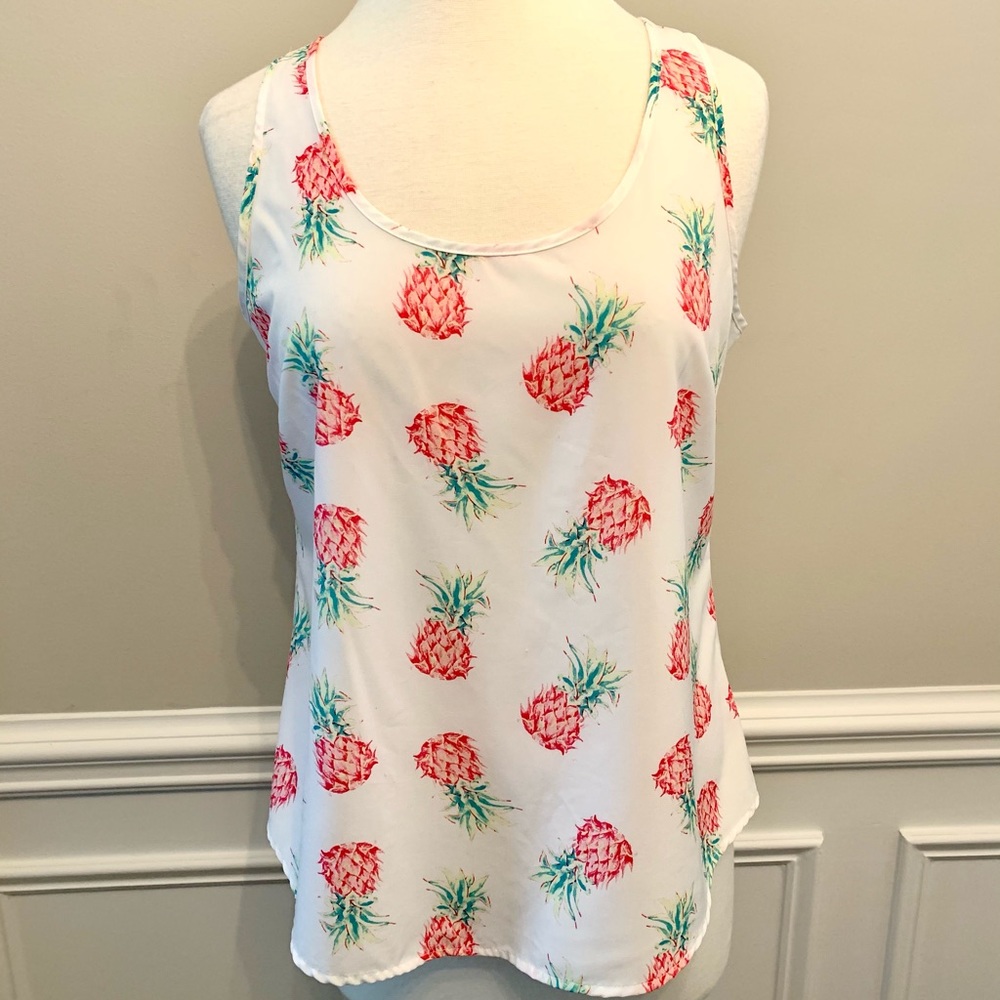 Time and Tru Pineapple Tank Top